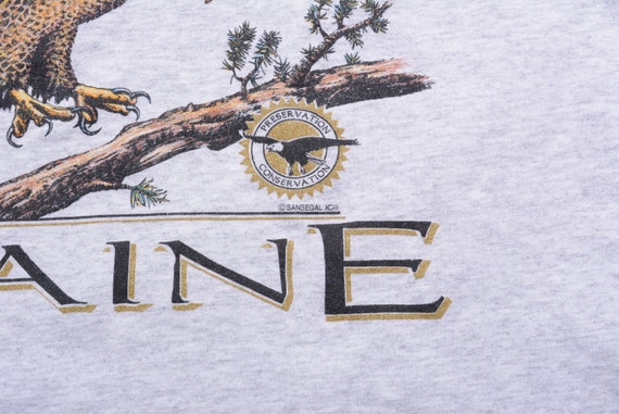 vintage 90s Maine t-shirt bald eagle allover wrap… - image 2