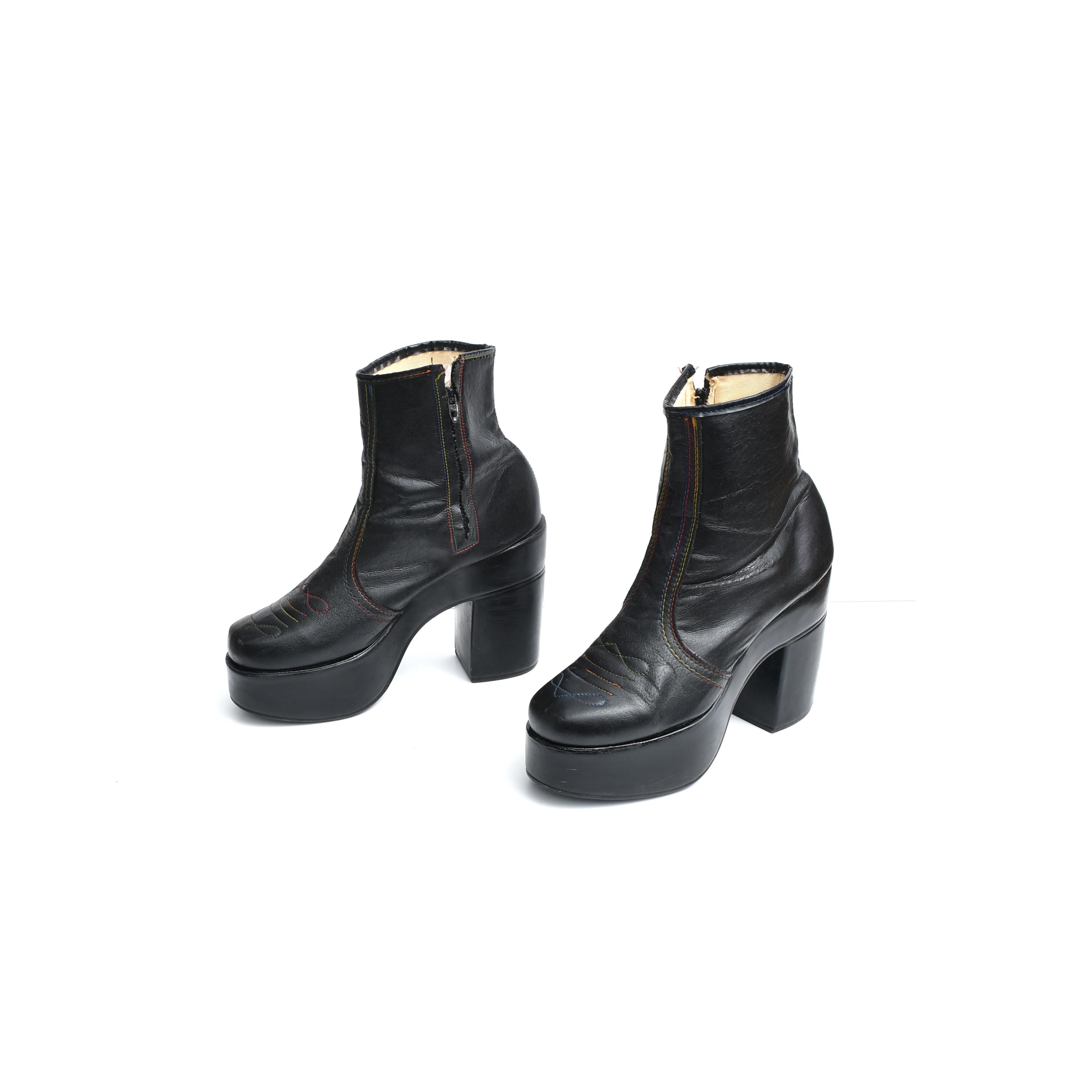 1970's Leather Boots Zip up Mens - Etsy