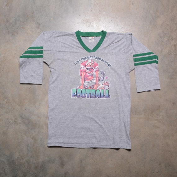 Vintage 70s I Got This Way Playing Football Iron on T-shirt 80s