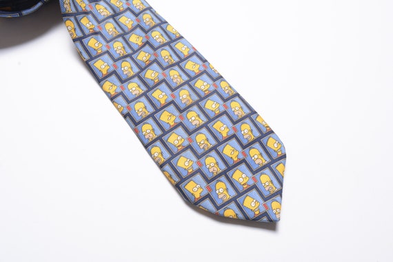 vintage 90s The Simpsons tie Homer Bart Tie rack … - image 2