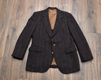 Chaqueta deportiva vintage de los años 80, Harris Tweed, Stafford, rayas arcoíris, talla 40R