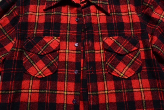 Vintage 80s Plaid Flannel Shirt Jacket