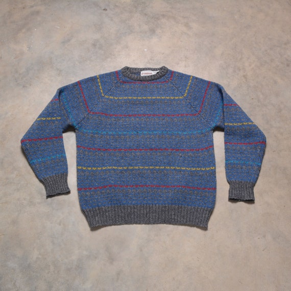 vintage 70s 80s stripe sweater 1970 1980 men wome… - image 1