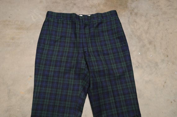 Vintage 60s 70s Corbin Blackwatch Trousers Plaid Pants With