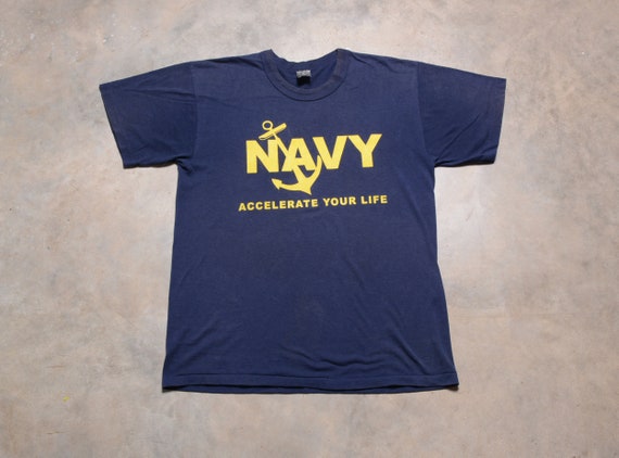 vintage 80s Navy t-shirt US Military tee shirt Ac… - image 1