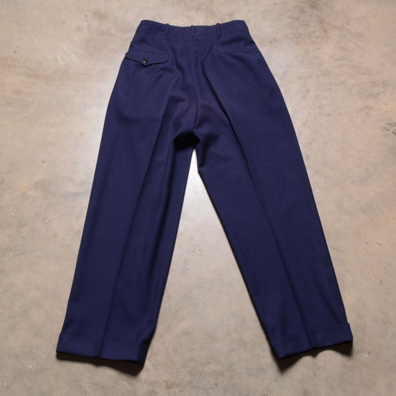 vintage 50s dress pants blue gabardine wool trous… - image 2