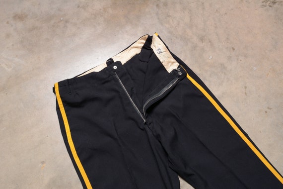 Original 1940s Men's Black with White Chalk Stripe Wool Trousers