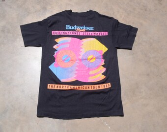 Vintage 80s Rolling Stones T-shirt 1989 Steel Wheels Tour Shirt