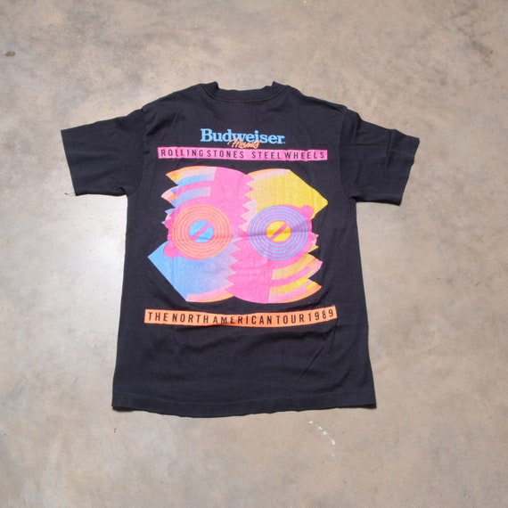 Vintage 80s Rolling Stones T-shirt 1989 Steel Wheels Tour
