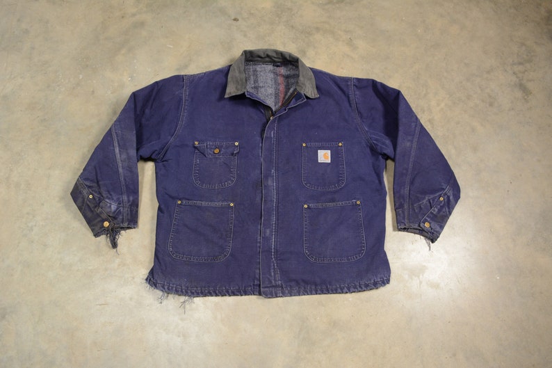 Vintage 90s Carhartt Blue Denim Jacket 