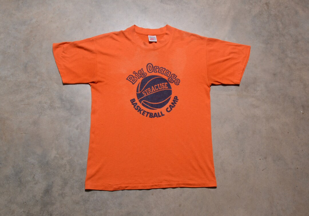 Vintage 80s Nike Big Orange Basketball Camp Tshirt Syracuse Orangemen