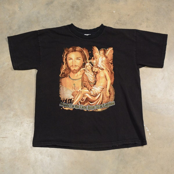 vintage 90s 00s y2k Jesus t-shirt men women unisex tee shirt M/L Rock Revolucion Amigo Incondicional Christian religious Mexican Mateo 5:4