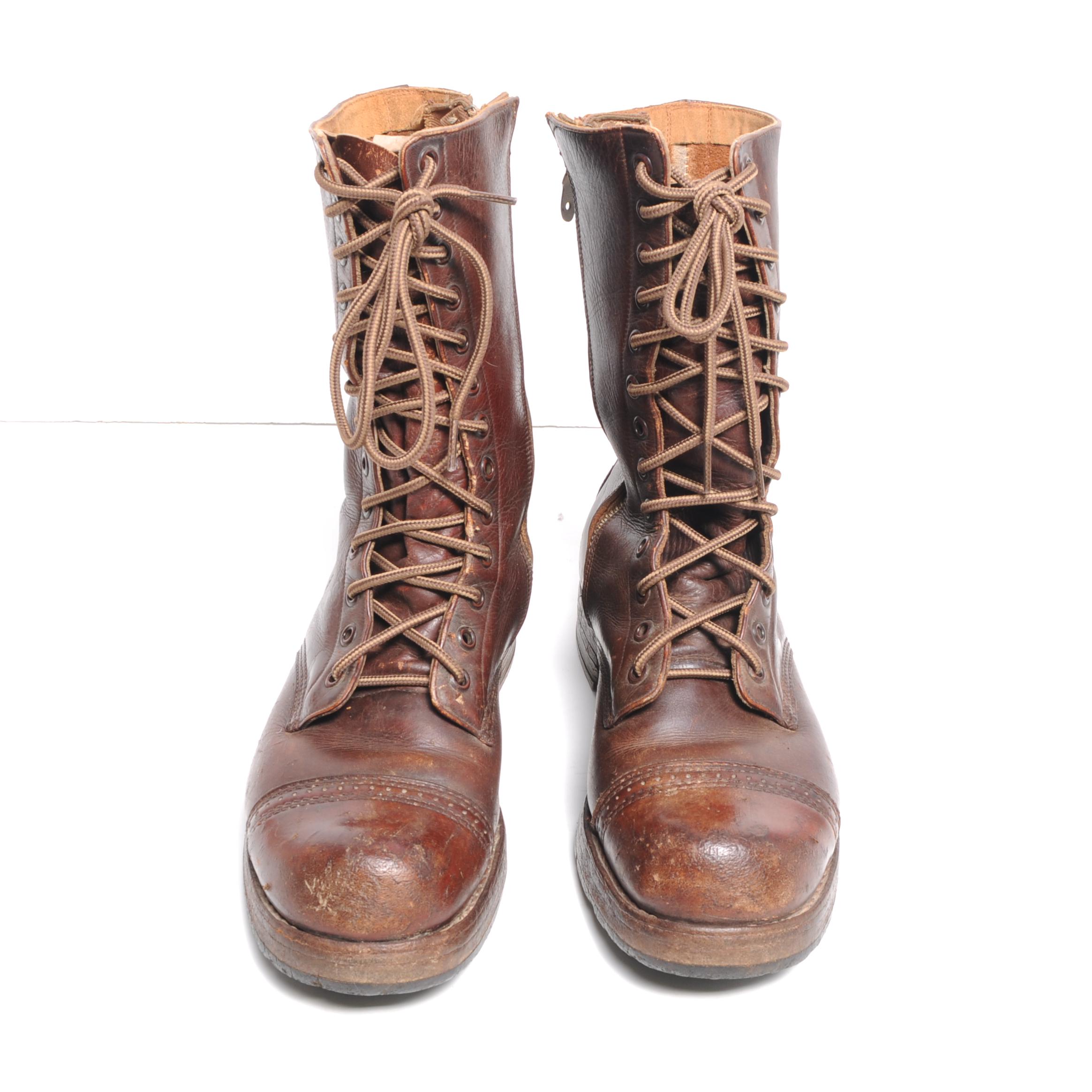 Vintage 30s 40s Combat Boots Brown Leather Paratrooper Jump Vintage 30s 40s Combat Boots Brown Leather Paratrooper Jump