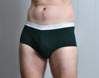 Calzoncillos clásicos Jockey vintage para hombre, color verde oscuro, talla 32