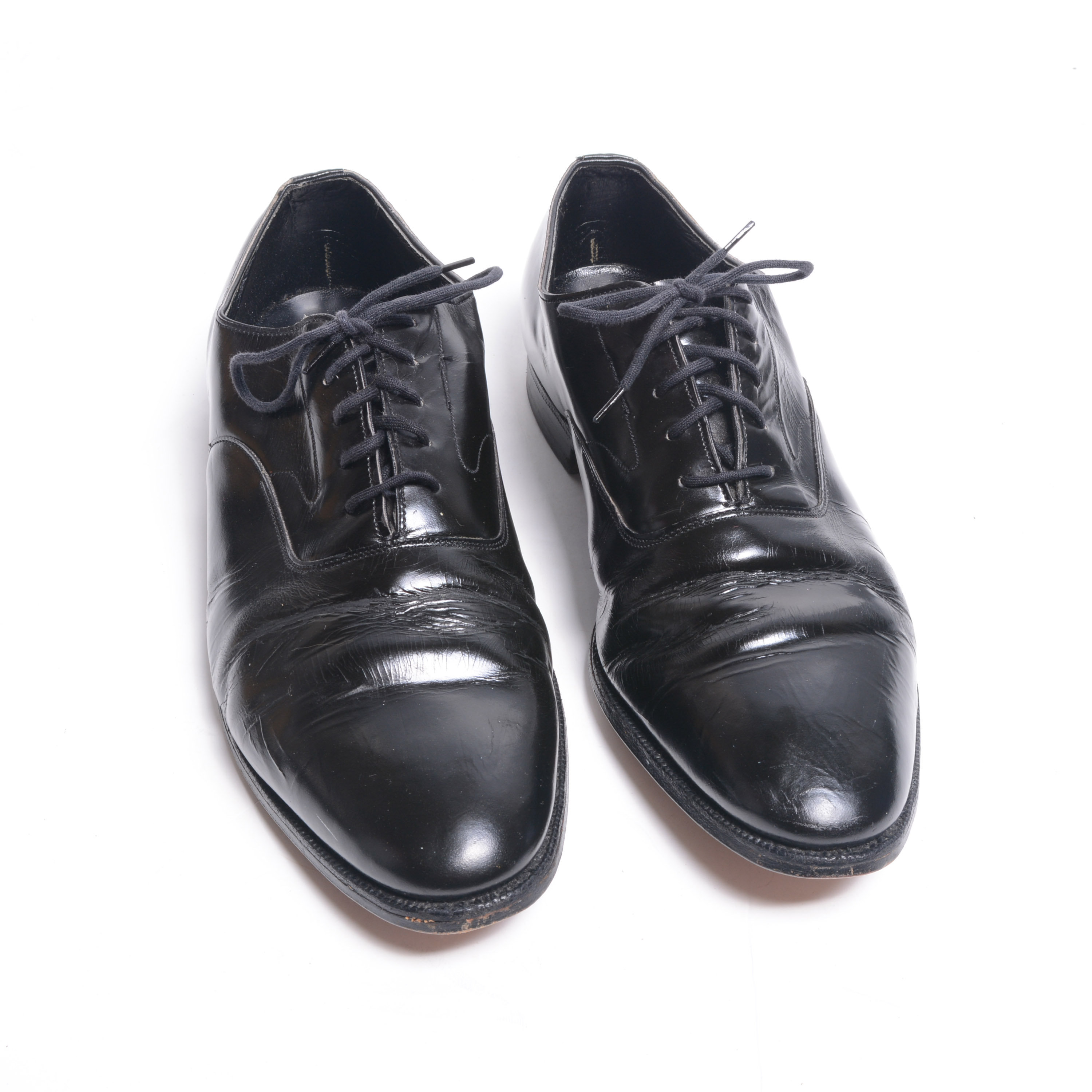 Vintage Brooks Brothers English Shoes Black Patent Leather 