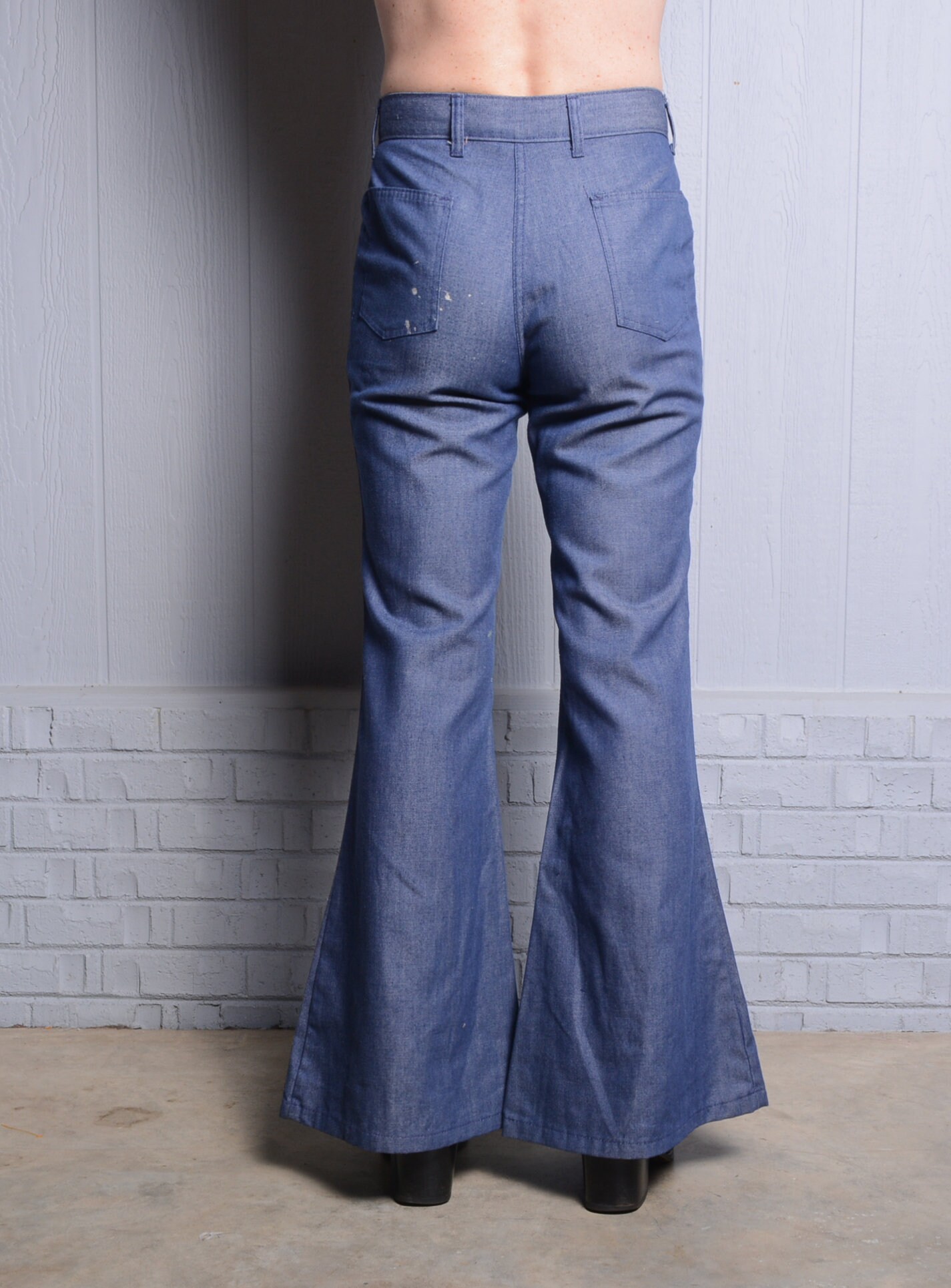 Vintage 70s Bellbottom Jeans Indigo Denim Elephant Big Bell Flare