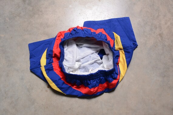 vintage 90s BSR swim trunks shorts red yellow blu… - image 3