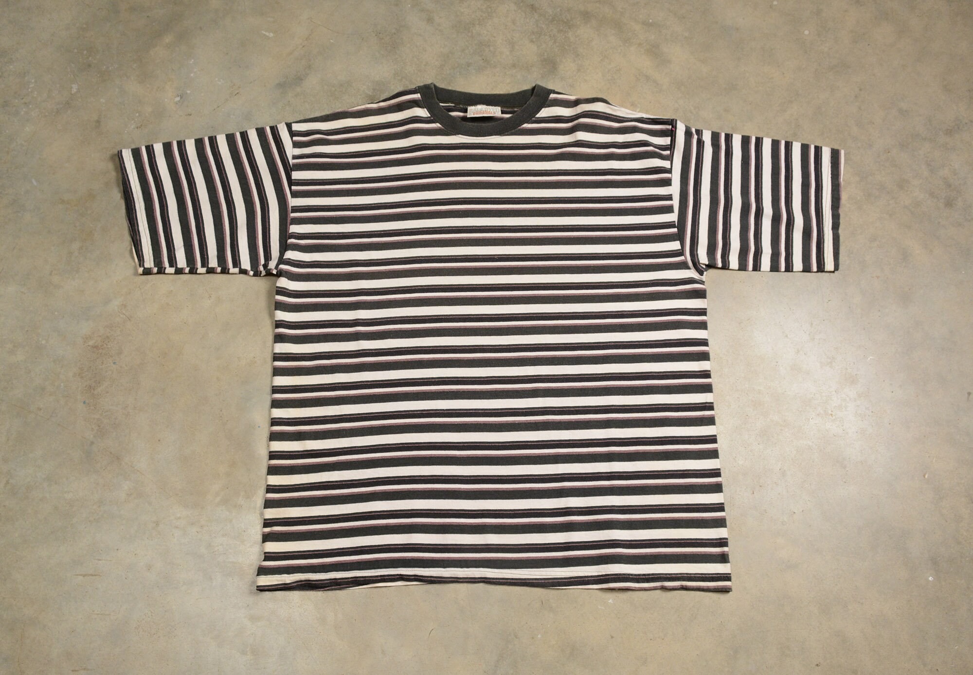 Vintage 90s Bale Dyed Originals Stripe Shirt Short Sleeve Crewneck 