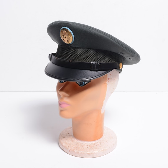 vintage 70s US army hat military hat visor crushe… - image 2