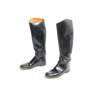 Bottes D'équitation Vintage Marlborough – Cuir Noir – Taille 5.5 (femme) – Fabriquées En Angleterre