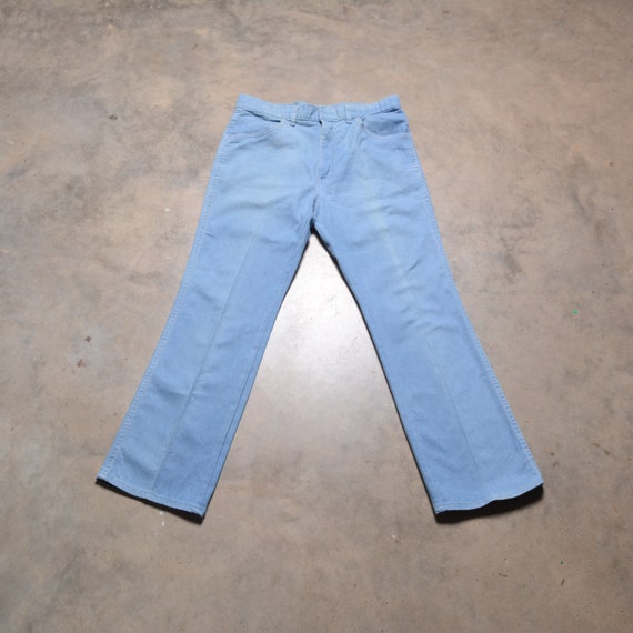 Vintage 70s Bootcut Jeans, Light Wash Denim, 33" Waist