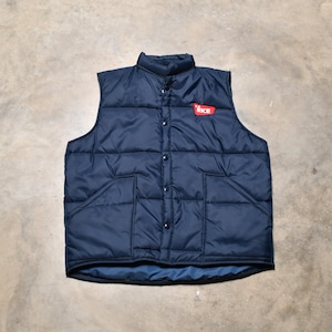vintage  80s ski vest puffy puffer vest hiking camping RB Rice navy blue men women unisex L/XL