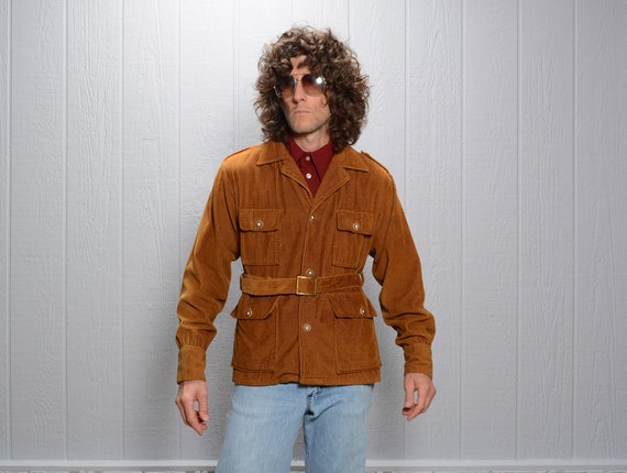 vintage Norfolk jacket 70s belted corduroy sport j