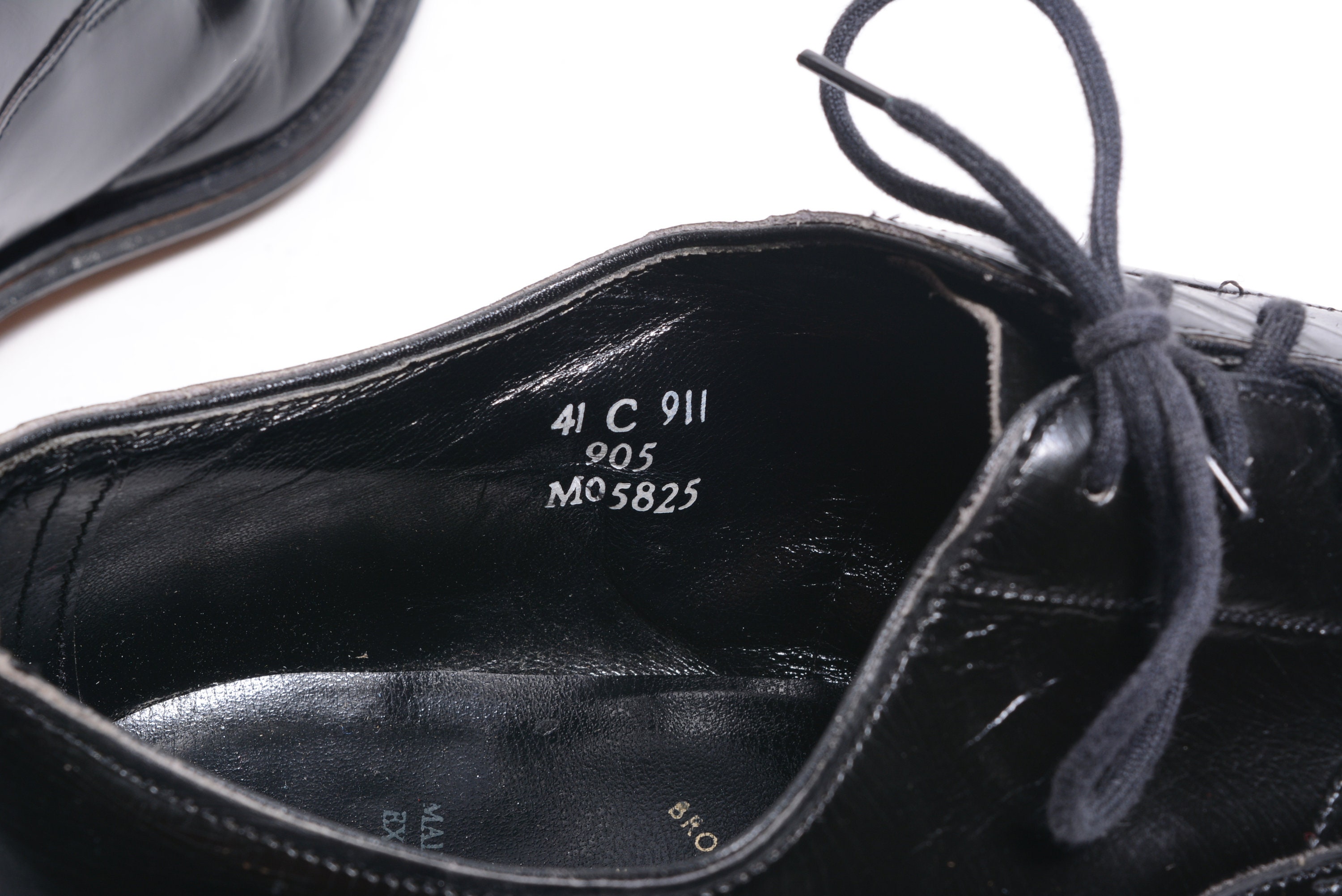 Vintage Brooks Brothers English Shoes Black Patent Leather 