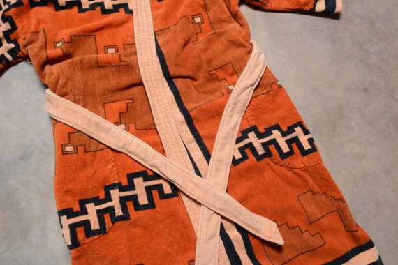 vintage robe 60s 70s terry terrycloth Tiki Southw… - image 2