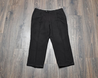vintage 50s Trachtenhose dunkelbraune Trachtenhose 1950er herrenmode 36 tail 36S kurz baggy loose fit Faltenbündchen