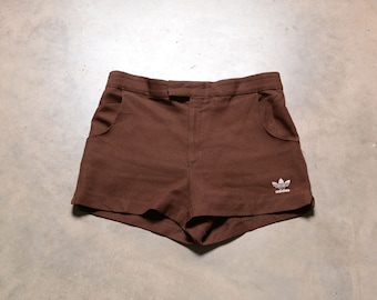 vintage 70s 80s Adidas trunks shorts trefoil logo Adidas tennis gym athletic M medium 34 waist