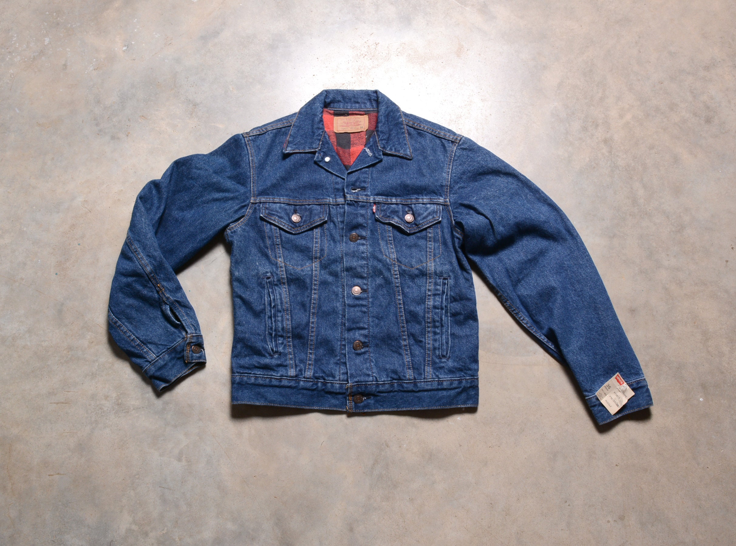 Vintage 80s Levi's 591 Denim Jacket Buffalo Check Flannel - Etsy Denmark