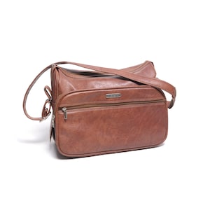 Bolso de viaje vintage de los años 60 y 70 1960 1970 Samsonite weekender hangbag equipaje de mano vinilo piel sintética equipaje de mano marrón