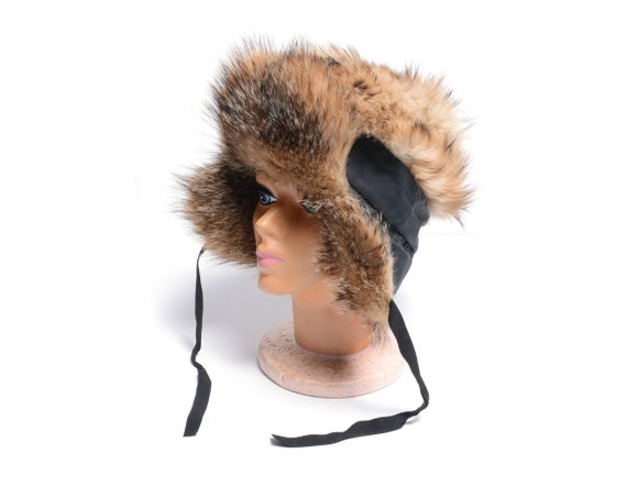 Buy Vintage Crown Cap Winter Hat Ear Flap Rabbit Fur Lining Hunting Camping  Fishing Men Women Unisex XL Winnipeg Canada Online in India 