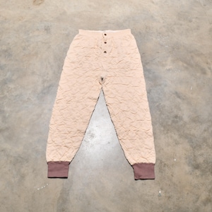 vintage 50s Hanes Quilties tan quilted pants long winter sport underwear base layer thermal 26-36 waist