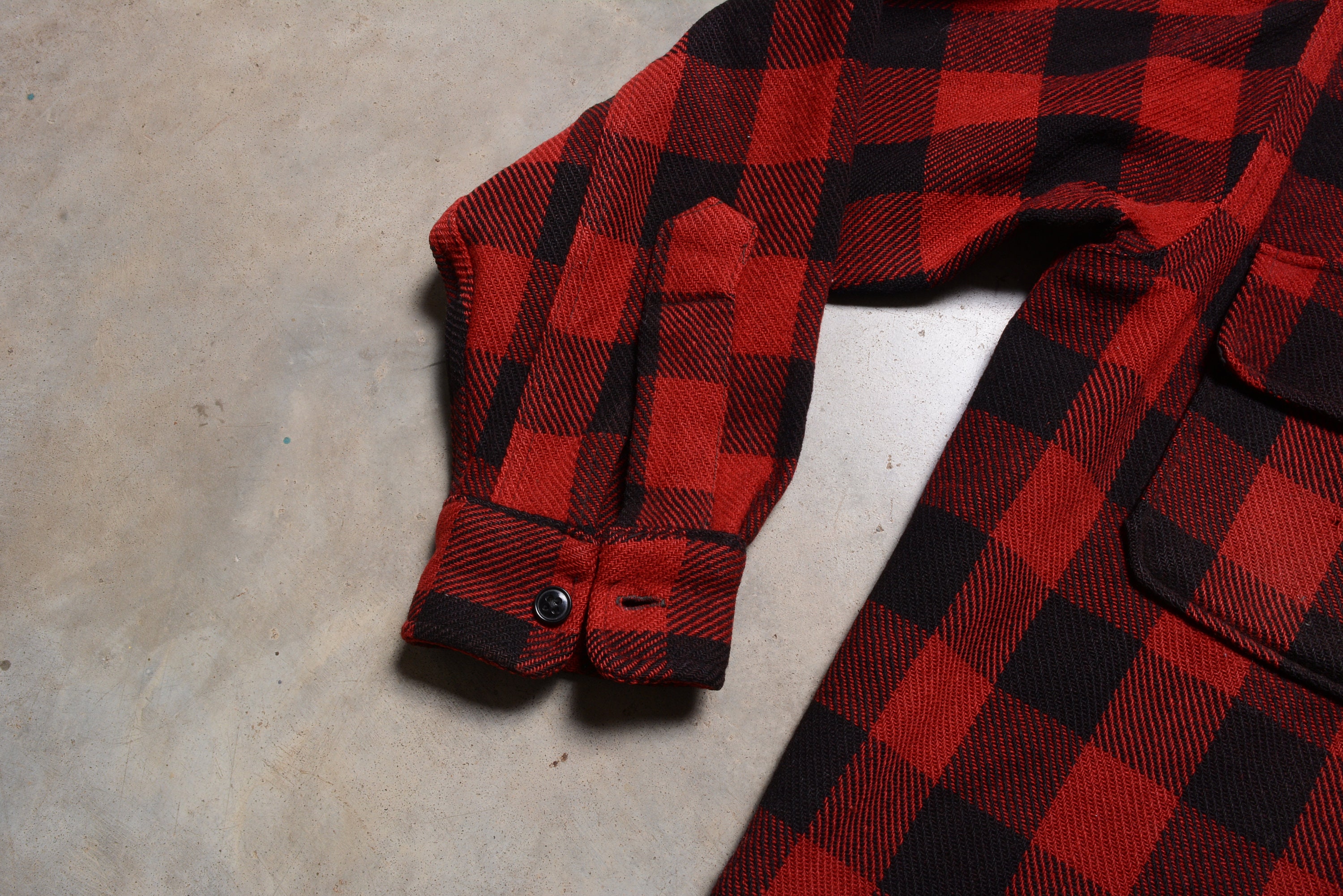 Vintage 40s 50s Polar E&W Wool Flannel Shirt Red Black Plaid