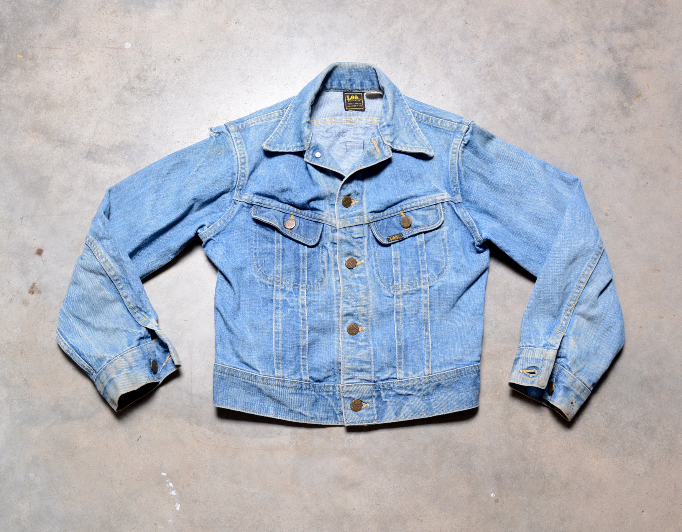 Children Vintage 60s Lee Riders Denim Jacket Boy Girl Kid Child M 