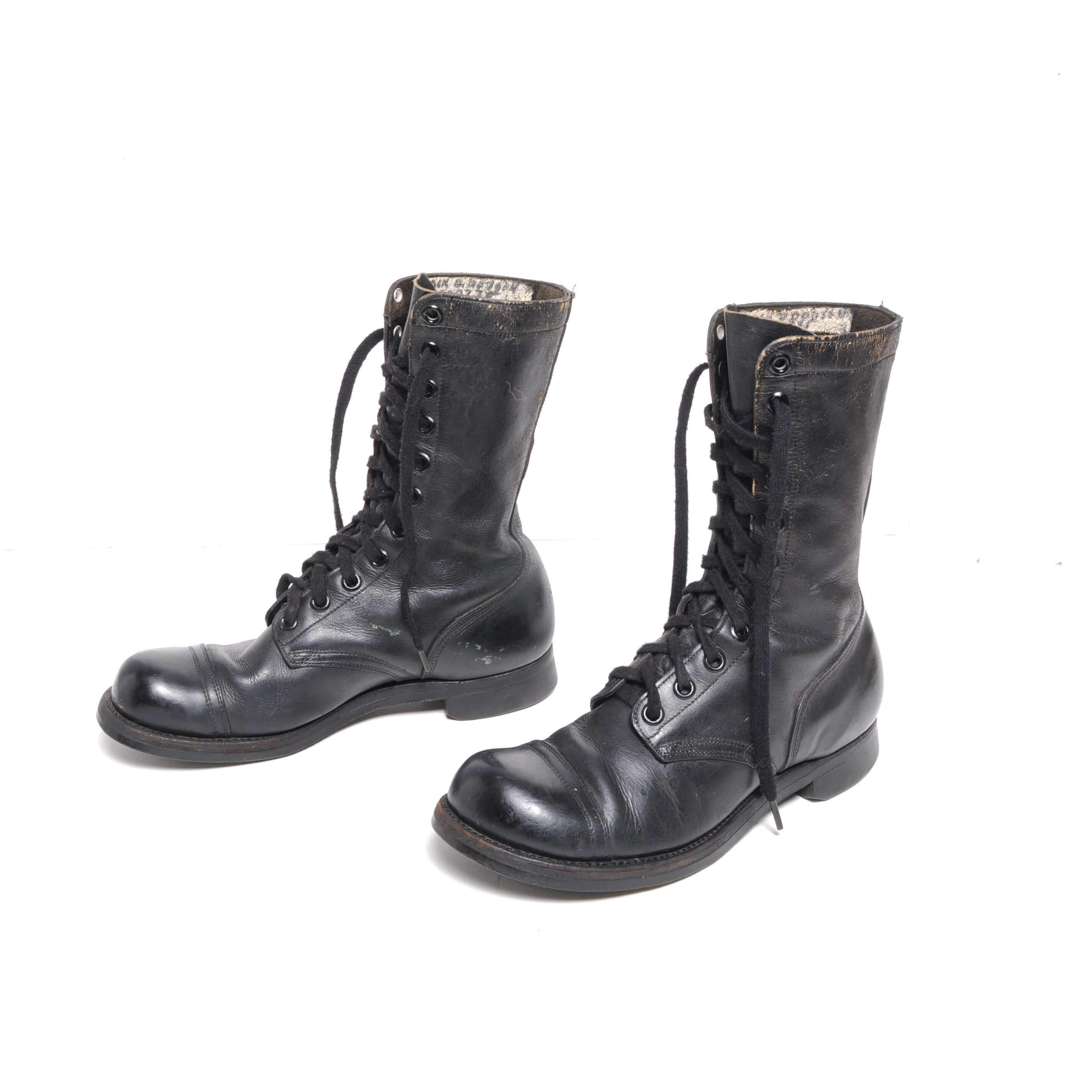Vintage Military EH Steel Toe Boots Mens 8.5R Black Leather Biltrite USA VTG Wingfoot Goodyear Leather US Military Army Black Boots  main image 2