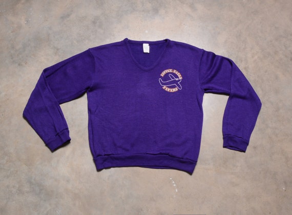 vintage 70s 80s Little Falls Flyers sweater v-nec… - image 1