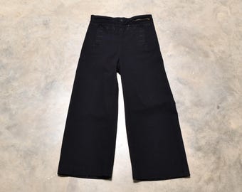 Vintage 40s 50s Wool Uniform Pants Black Bold Stripe Vintage 40s 50s Wool Uniform Pants Black Bold Stripe