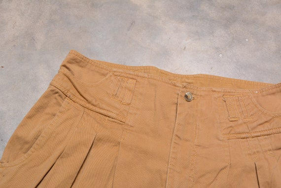 vintage 80s pants baggy taper high waist mustard … - image 3