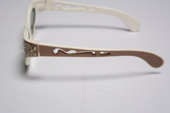 Vintage 50s 60s Sunglasses Copper Brown White Cat Eye Vintage 50s 60s Sunglasses Copper Brown White Cat Eye