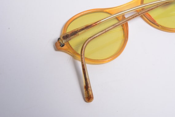 vintage 20s 30s sunglasses yellow lens celluloid … - image 4