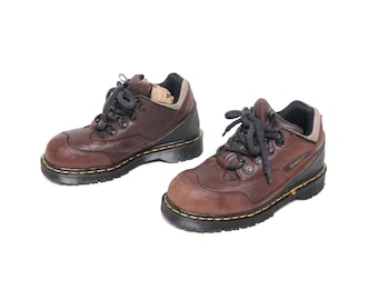 Vintage 00s Dr. Martens Brown Leather Boot 2000 Y2k Chunky Grunge