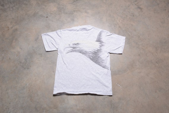 vintage 90s Maine t-shirt bald eagle allover wrap… - image 5