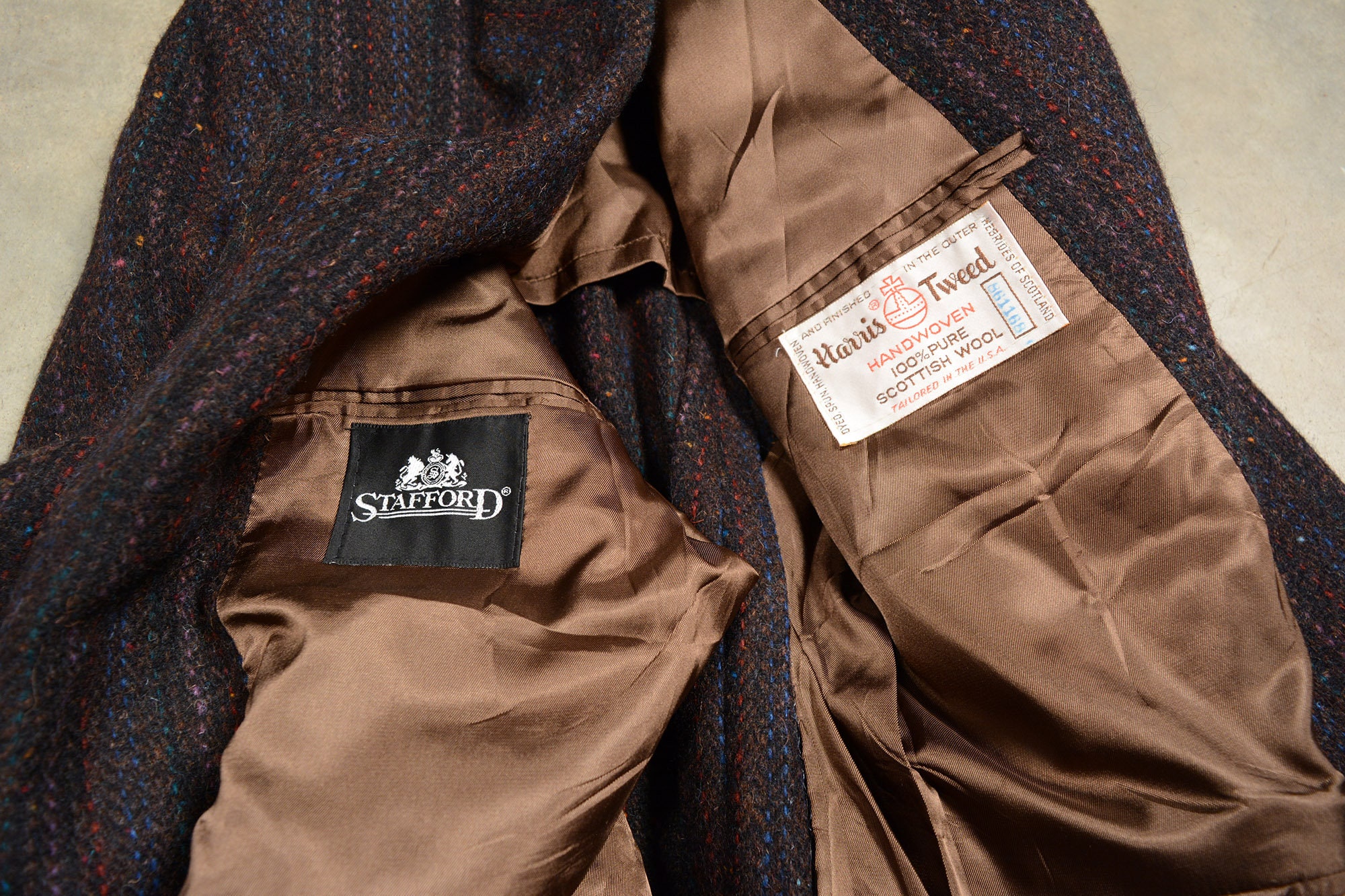 Men Vintage Sport Jacket 70s 80s Harris Tweed Sport Coat