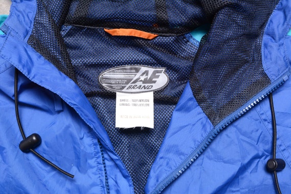 Vintage 80s Hooded Windbreaker Nylon Jacket Running Jogging