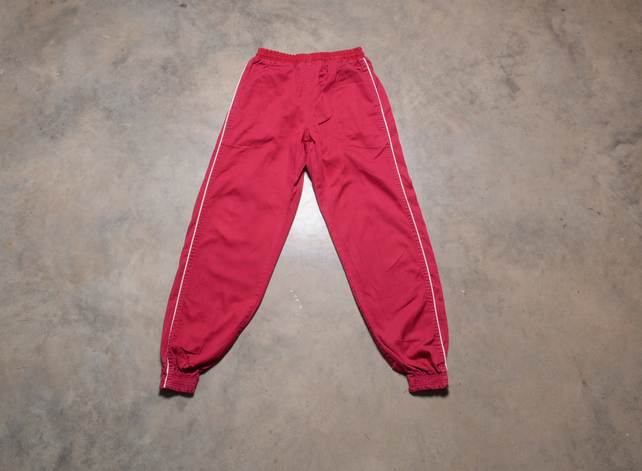 Vintage 80s Lounge Pants Sport Athletic Warm up Jogger Twill - Etsy