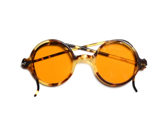 vintage 20s 30s glasses yellow lens sunglasses tor