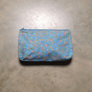 vintage 60s bolsa de maquillaje pequeño viaje tote cosméticos artículos de tocador floral estampado floral